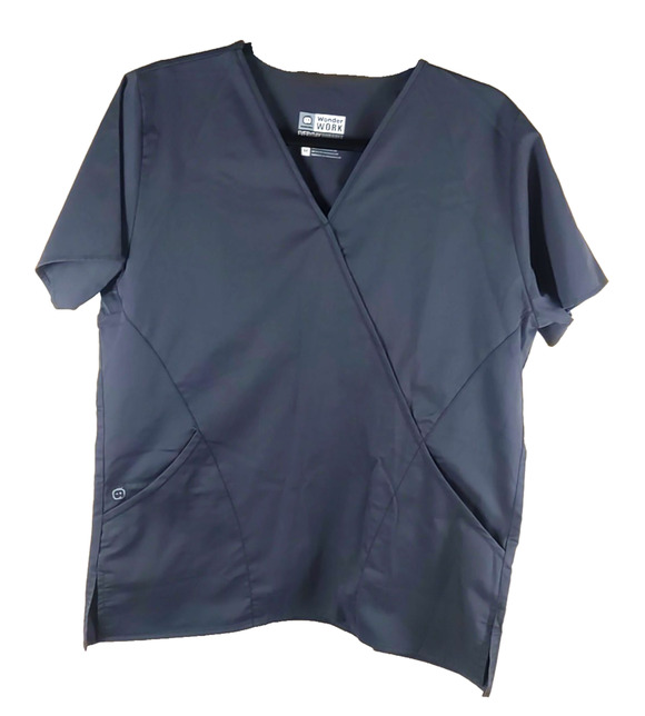 WonderWink Tops - Wonder Wink Wonder Work Women's Scrub Top Size Medium Gray Cotton Blend